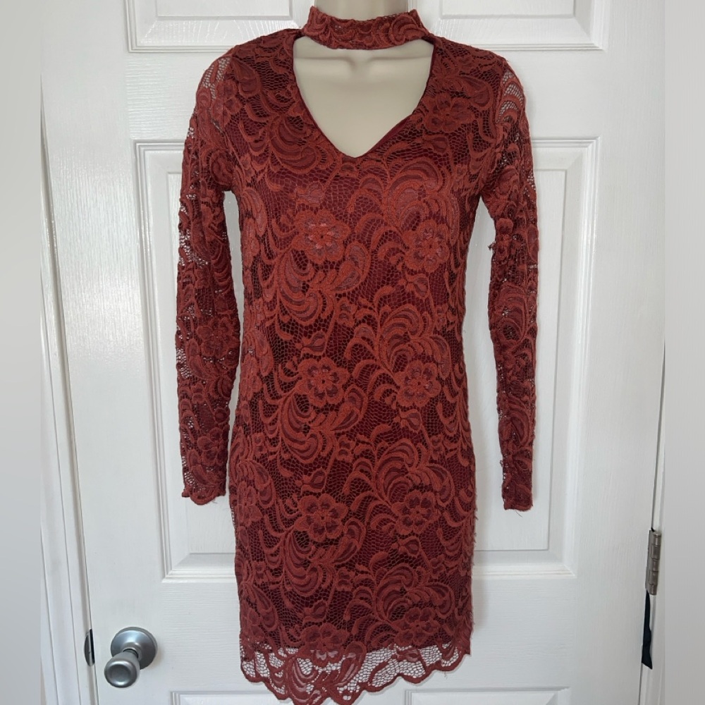 Brown/Auburn lace dress